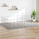 vidaXL 60 paneles fekete acél kisállatketrec ajtóval 280 x 245 x 70 cm