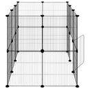 vidaXL 20 paneles fekete acél kisállatketrec ajtóval 35 x 35 cm
