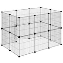 vidaXL 20 paneles fekete acél kisállatketrec ajtóval 35 x 35 cm