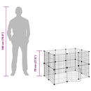 vidaXL 20 paneles fekete acél kisállatketrec ajtóval 35 x 35 cm