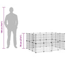 vidaXL 28 paneles fekete acél kisállatketrec ajtóval 35 x 35 cm