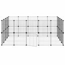 vidaXL 36 paneles fekete acél kisállatketrec ajtóval 35 x 35 cm