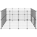 vidaXL 36 paneles fekete acél kisállatketrec ajtóval 35 x 35 cm