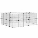 vidaXL 36 paneles fekete acél kisállatketrec ajtóval 35 x 35 cm