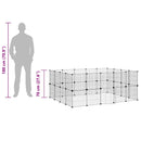 vidaXL 36 paneles fekete acél kisállatketrec ajtóval 35 x 35 cm