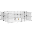 vidaXL 44 paneles fekete acél kisállatketrec ajtóval 35 x 35 cm