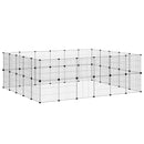 vidaXL 44 paneles fekete acél kisállatketrec ajtóval 35 x 35 cm