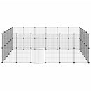 vidaXL 44 paneles fekete acél kisállatketrec ajtóval 35 x 35 cm