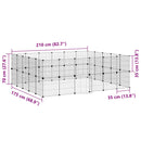 vidaXL 44 paneles fekete acél kisállatketrec ajtóval 35 x 35 cm