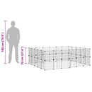 vidaXL 44 paneles fekete acél kisállatketrec ajtóval 35 x 35 cm