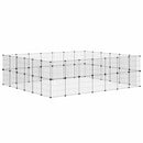 vidaXL 52 paneles fekete acél kisállatketrec ajtóval 35 x 35 cm