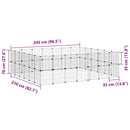 vidaXL 52 paneles fekete acél kisállatketrec ajtóval 35 x 35 cm