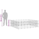 vidaXL 52 paneles fekete acél kisállatketrec ajtóval 35 x 35 cm