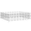 vidaXL 60 paneles fekete acél kisállatketrec ajtóval 35 x 35 cm