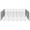 vidaXL 60 paneles fekete acél kisállatketrec ajtóval 35 x 35 cm