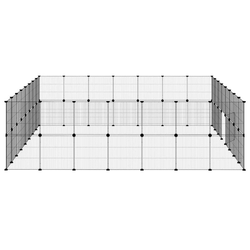vidaXL 60 paneles fekete acél kisállatketrec ajtóval 35 x 35 cm
