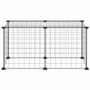 vidaXL 8-paneles fekete acél kisállatketrec 35 x 35 cm