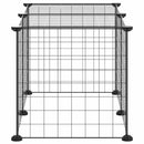 vidaXL 8-paneles fekete acél kisállatketrec 35 x 35 cm