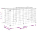 vidaXL 8-paneles fekete acél kisállatketrec 35 x 35 cm