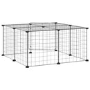 vidaXL 12 paneles fekete acél kisállatketrec ajtóval 35 x 35 cm