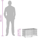 vidaXL 8 paneles fekete acél kisállatketrec ajtóval 35 x 35 cm
