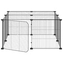 vidaXL 12 paneles fekete acél kisállatketrec ajtóval 35 x 35 cm