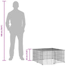 vidaXL 12 paneles fekete acél kisállatketrec ajtóval 35 x 35 cm