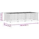 vidaXL 20 paneles fekete acél kisállatketrec ajtóval 35 x 35 cm