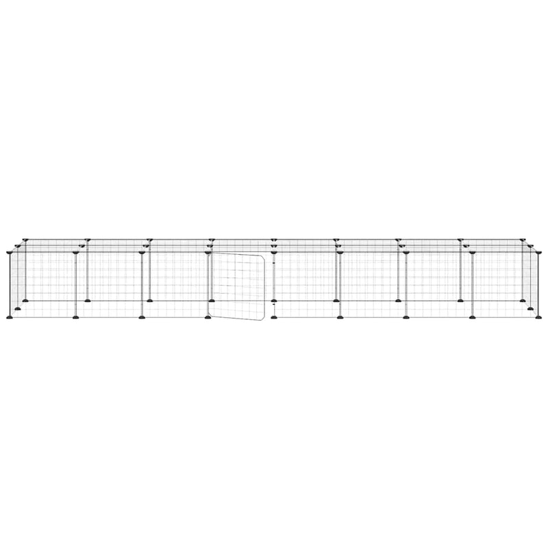 vidaXL 36 paneles fekete acél kisállatketrec ajtóval 35 x 35 cm