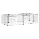 vidaXL 20 paneles fekete acél kisállatketrec ajtóval 35 x 35 cm