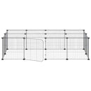 vidaXL 20 paneles fekete acél kisállatketrec ajtóval 35 x 35 cm