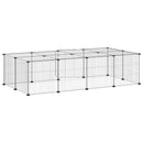 vidaXL 20 paneles fekete acél kisállatketrec ajtóval 35 x 35 cm