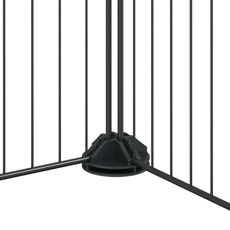 vidaXL 20 paneles fekete acél kisállatketrec ajtóval 35 x 35 cm