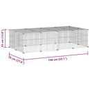 vidaXL 20 paneles fekete acél kisállatketrec ajtóval 35 x 35 cm