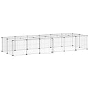 vidaXL 28 paneles fekete acél kisállatketrec ajtóval 35 x 35 cm