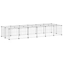 vidaXL 28 paneles fekete acél kisállatketrec ajtóval 35 x 35 cm