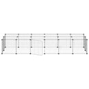 vidaXL 28 paneles fekete acél kisállatketrec ajtóval 35 x 35 cm