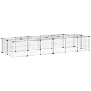 vidaXL 28 paneles fekete acél kisállatketrec ajtóval 35 x 35 cm