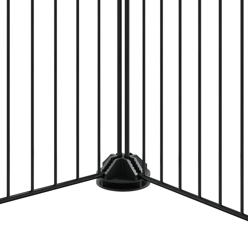 vidaXL 20 paneles fekete acél kisállatketrec ajtóval 35 x 35 cm