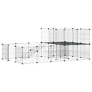 vidaXL 36 paneles fekete acél kisállatketrec ajtóval 35 x 35 cm