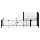 vidaXL 36 paneles fekete acél kisállatketrec ajtóval 35 x 35 cm