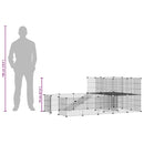 vidaXL 36 paneles fekete acél kisállatketrec ajtóval 35 x 35 cm