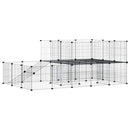 vidaXL 44 paneles fekete acél kisállatketrec ajtóval 35 x 35 cm