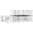 vidaXL 44 paneles fekete acél kisállatketrec ajtóval 35 x 35 cm