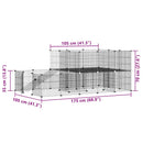 vidaXL 44 paneles fekete acél kisállatketrec ajtóval 35 x 35 cm