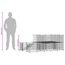 vidaXL 44 paneles fekete acél kisállatketrec ajtóval 35 x 35 cm