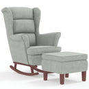 vidaXL Világosszürke Bársony és Tömörfa Hintaszék