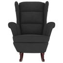 vidaXL Fekete Bársony és Tömörfa Hintaszék