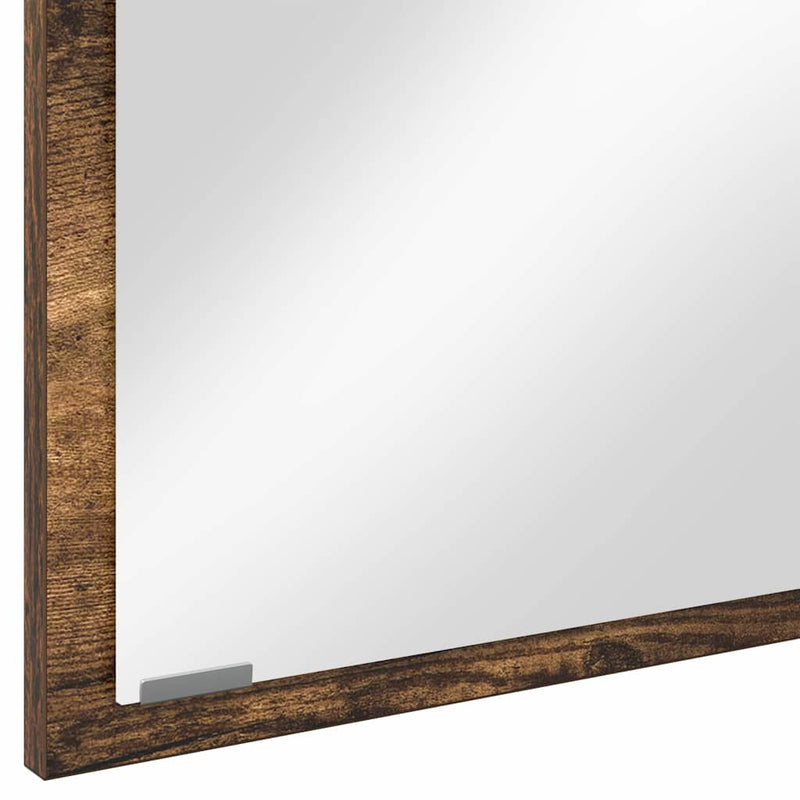 vidaXL Tükör tükör lámpákkal Füstölt tölgy 90 x 8.5 x 37 cm Faanyag