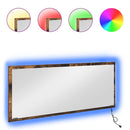 vidaXL Tükör LED -es lámpákkal Füstölt tölgy 90 x 8,5 x 37 cm Faanyag